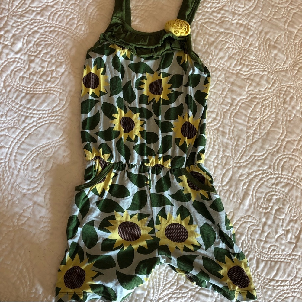 Kickee Pants Girls Sunflower Romper